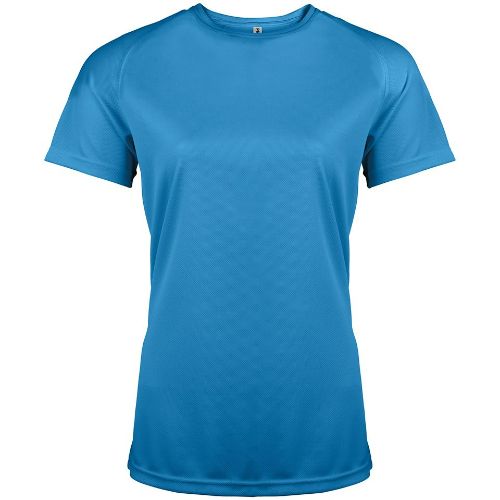 Kariban Proact Ladies' Short-Sleeved Sports T-Shirt Aqua Blue